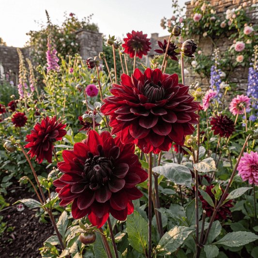 Dahlia Red Dark Wave