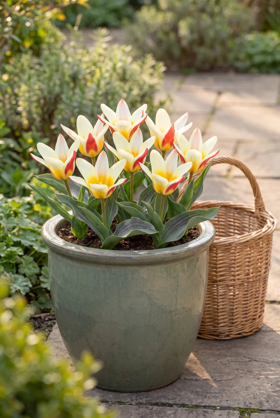 Tulipa Johan Strauss — in pot op terras