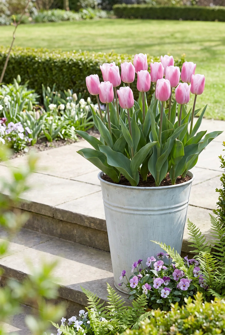 Tulipa Synaeda Amor — in pot op terras
