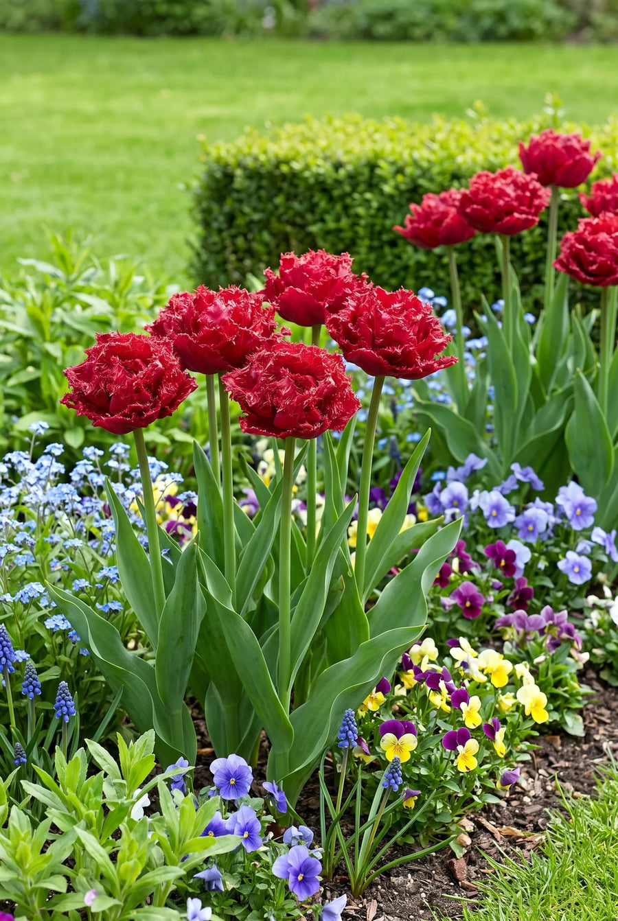 Tulipa Quatar — groep in de tuinborder