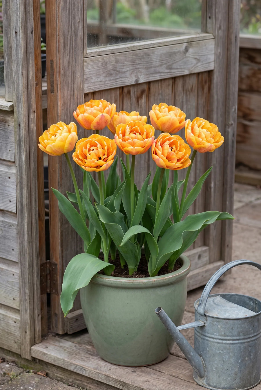 Tulipa Sunlover — in pot op terras