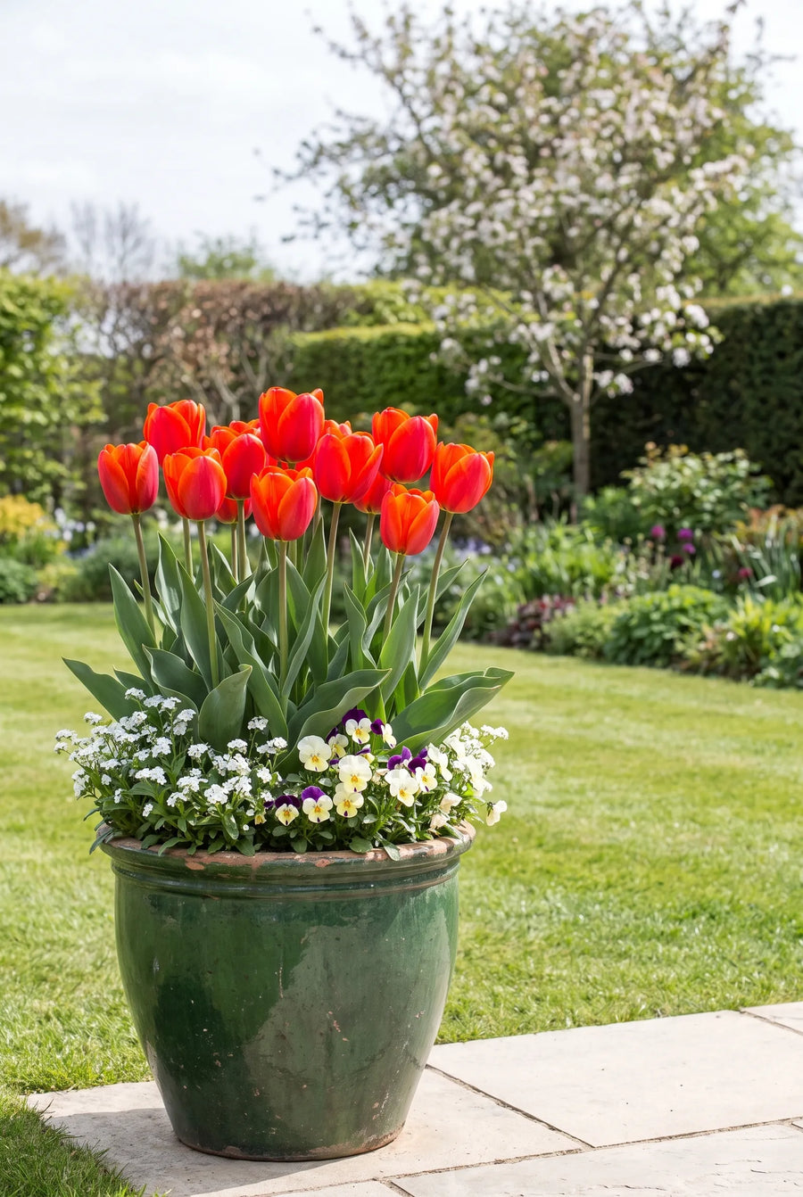 Tulipa Bravoure — in pot op terras