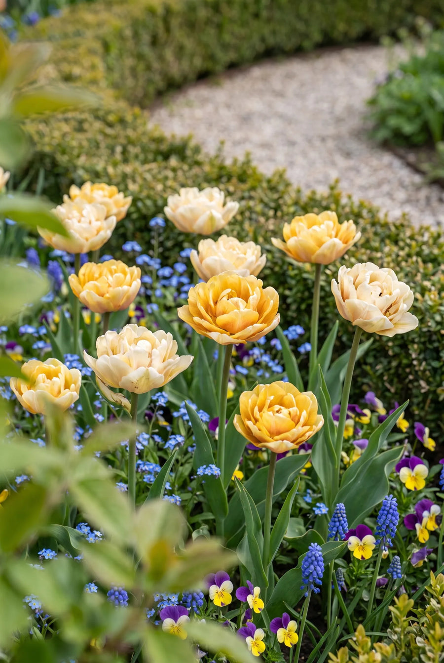 Tulipa Casanova — groep in de tuinborder