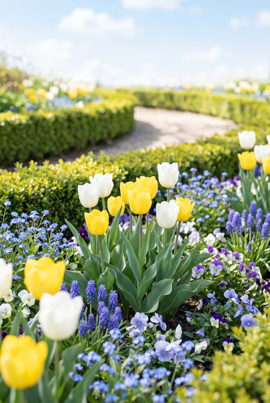 Tulipa Early Sunshine — in de border