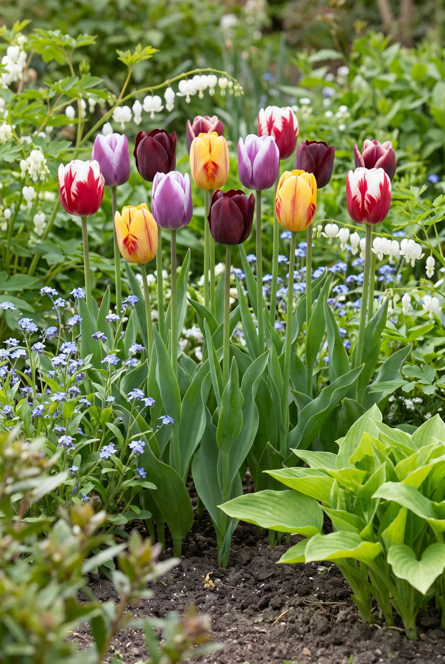 Tulipa Rembrandt Mixed — groep in de tuinborder