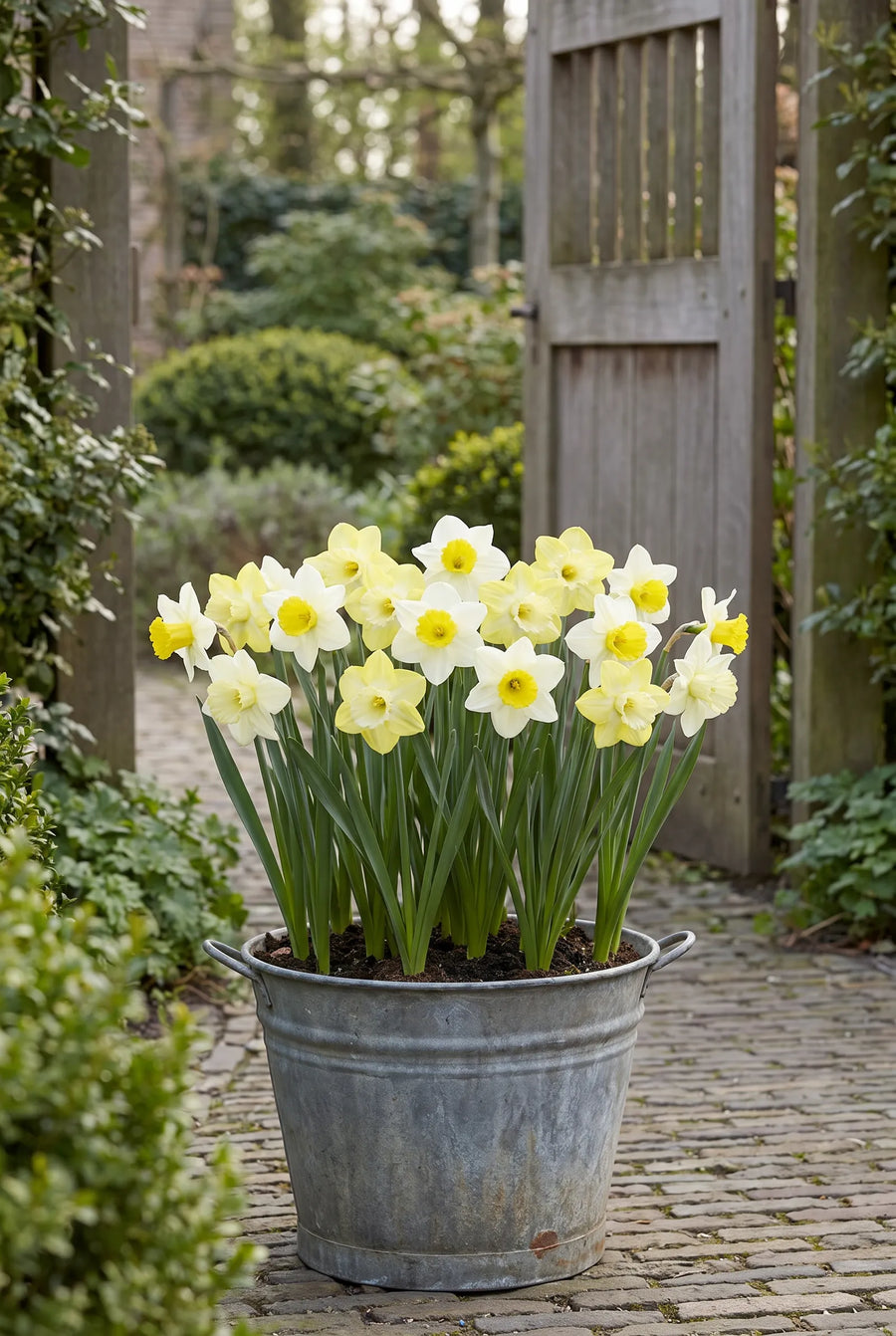 Narcissus Mainstreet — in pot op terras