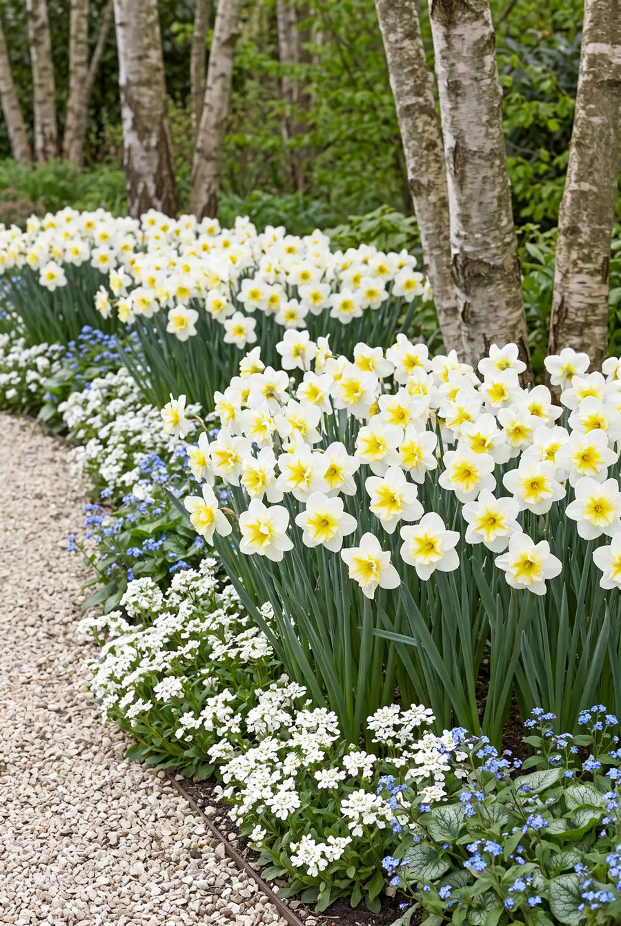 Narcissus Lemon Beauty — groep in de tuinborder