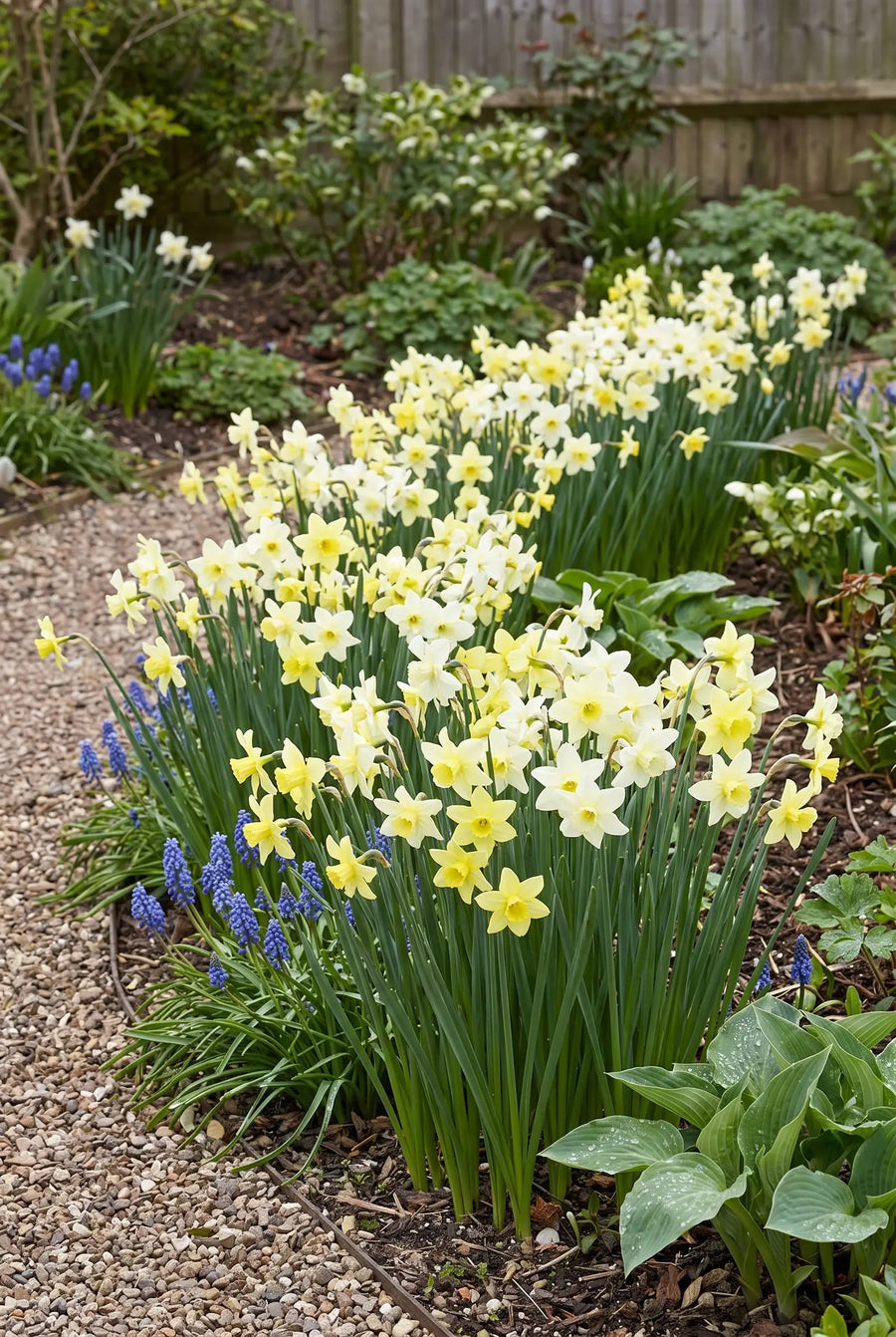 Narcissus Pueblo — groep in de tuinborder