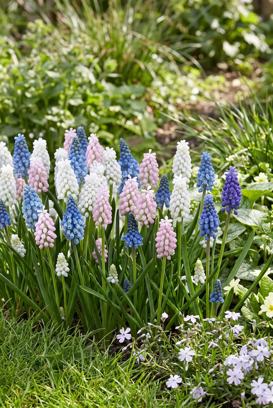Muscari Mixed — groep in de tuinborder