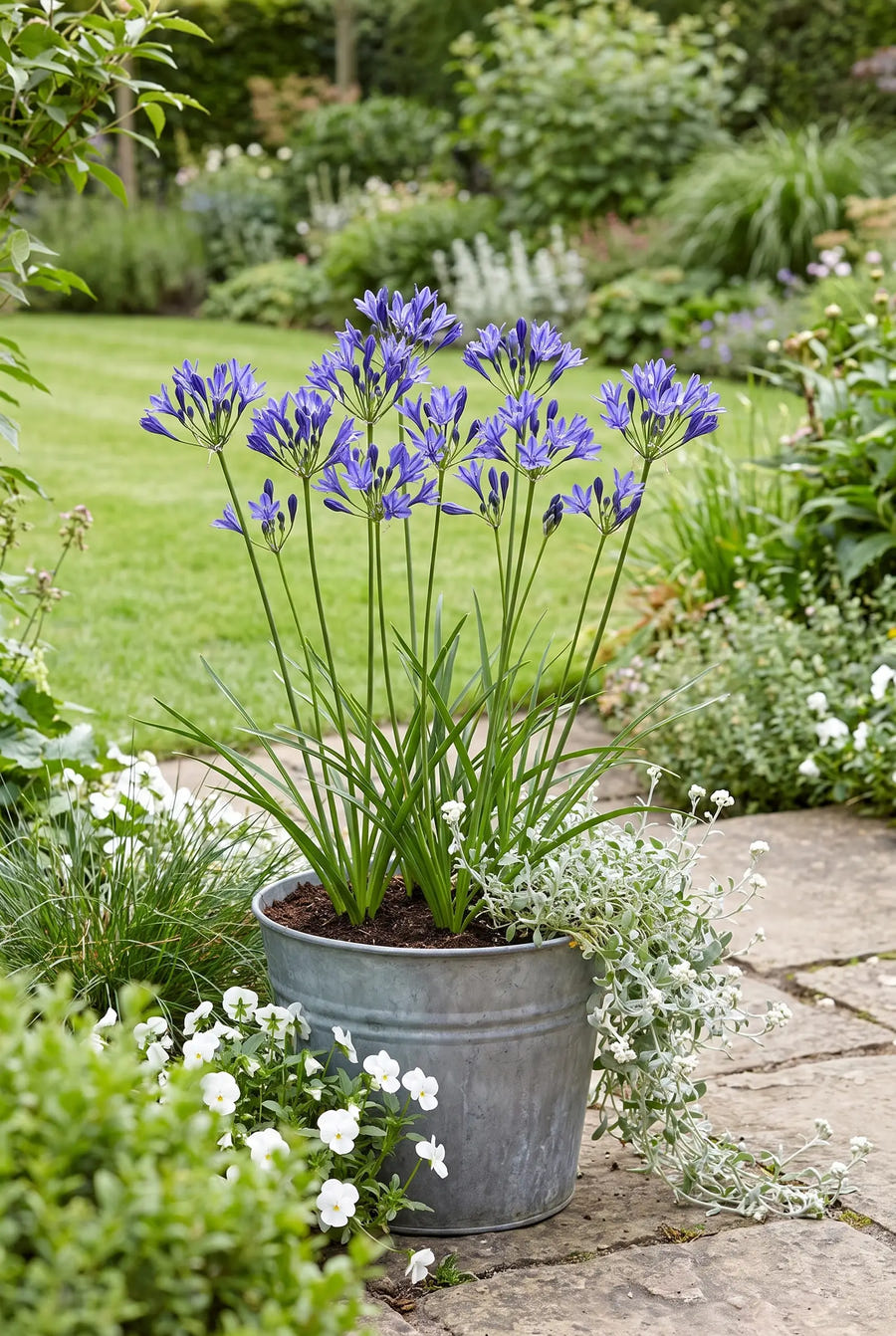 Triteleia Queen Fabiola — in pot op terras