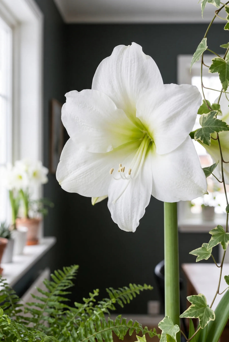 Hippeastrum Christmas Gift — close-up van de bloem